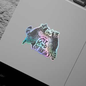 Raccoon holographic sticker